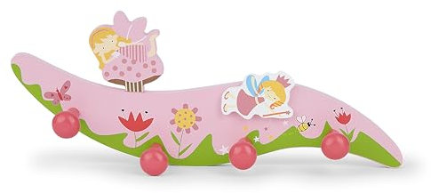 Mousehouse Gifts 4er Kleiderhaken Garderobenhaken Wandhaken im Fee design aus Holz für Mädchen