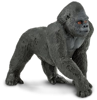 Safari Ltd. Lowland Gorilla Figurine - Lifelike 4.25 Primate Figure - Educational Toy for Boys, Girls, and Kids Ages 3+
