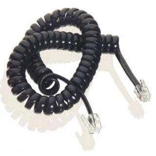 Cavo telefonico spiralato per cornette col. Nero 5,0 mt