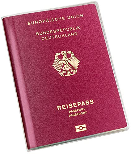 Karteo Reisepass Hülle Reisepasshülle Schutzhülle 135 x 190 mm transparent ab April 2017 ausgestellt reißfest durchsichtig [1 Stück] für Reiseausweis neu