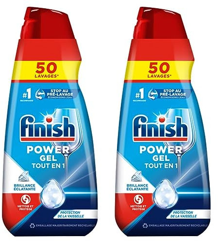 Finish Gel Détergent Lave-Vaisselle All in One Max 1L - Lot de 2