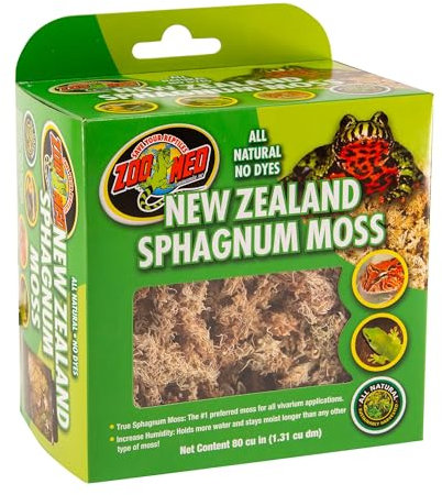Zoo Med New Zealand Sphagnum Moss - Natürliches Terrariensubstrat für Landschildkröten und Reptilien, Sphagnum Moss, 1.3 L