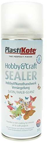 Plastikote Hobby and Craft Sealer Spray Clear Satin 400ml, Yellow