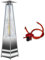 Marko Outdoor Quartz Pyramid Patio Heater 13KW Glass Flame Tube Stainless Steel Patio Space Heater 227cm
