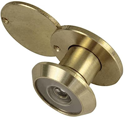 Amig - Judas de Porte Grand Angle en Laiton Doré | Vision Sécurisée pour Intérieur et Extérieur | Installation Simple | Durable, Poli, Ø 14 mm, Épaisseur 15-25 mm, Laiton