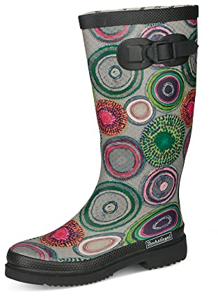 Gummistiefel, Groesse 41, schwarz/bunt