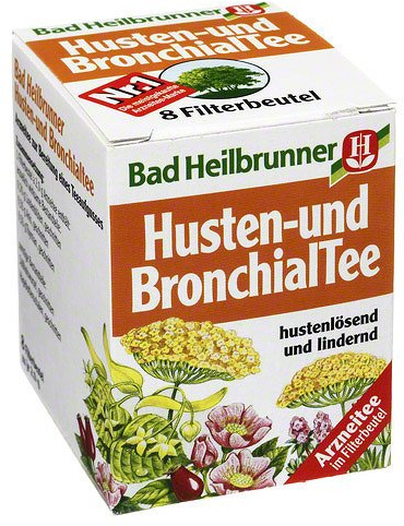 Bad Heilbrunner Husten- und Bronchial Tea / cough and bronchial tea (4 Packs each 8 Teabags) - fresh from Germany
