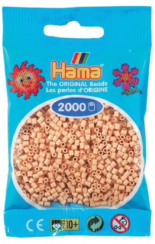 Hama - Bustina di 2.000 Perline Mini – (Piccole Perle con Diametro di 2,5 mm) di Colore Beige (501-27)