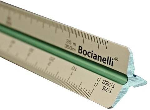 30 cm Scalimetro in Alluminio Righello Triangolare Professionale 1:10 1:20 1:25 1:50 1:75 1:125 1:100 1:200 1:250 1:500 1:750 1:1250 Disegno Tecnico Architettura Ingegneria