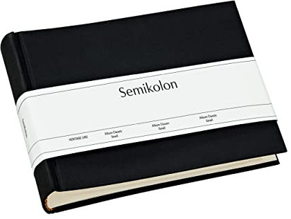 Semikolon (800941) Album Classic Small - Foto-Album mit 80 Seiten - Foto-Buch mit cremeweißem Fotokarton - Format: 21,5 x 16 cm (black)
