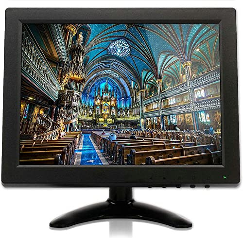 BW 10 inch LCD Color Multimedia Monitor CCTV Monitor with HDMI/AV/VGA/BNC Inputs for PC CCTV Camera Security DVR System (Highlight LED/CCFL Lamps, 300cd/M2, 800 * 600 Resolution)