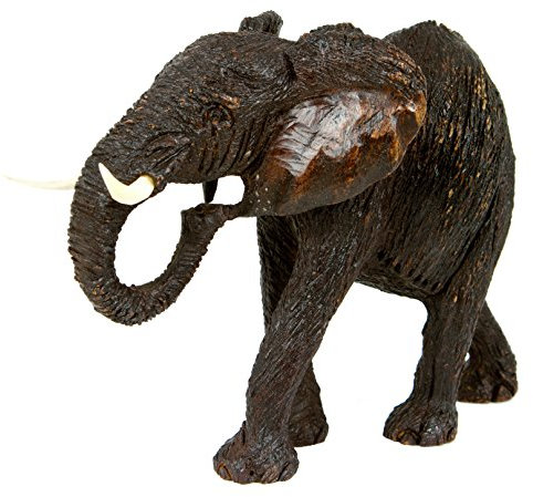 Elefant Ebo in Verschiedene Größen Handarbeit aus SIMBABWE Afrika Deko sehr hochwertiger HolzElefant Figur Holzfigur, 22cm