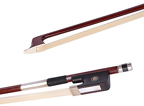 ADM 4/4 Full Size Student Cello Bow, Well Balanced Handmade Brazilwood Classic Cellos Bow Light Weight with Horsehair, Ebony Frog for Beginners