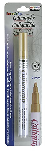 Uchida 125-C-GLD Marvy Chisel Point Pen Tip Calligraphy Paint Marker, Gold