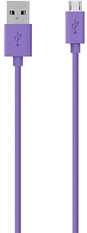 Belkin 1.2m, Micro-USB2.0-B/USB2.0-A - USB cables (Micro-USB2.0-B/USB2.0-A, Micro-USB B, USB A, Male/Male, Straight, Straight, Purple)