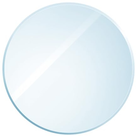 raik Kamin Glasplatte Kreis 110 x 110 cm ESG Sicherheitsglas transparent inkl. Facette Funkenschutz Bodenplatte für Kaminofen Holzofen Feuerstelle 1100 x 1100 mm