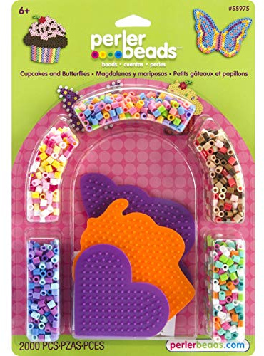 Perler Beads Cupcakes and Butterflies Craft Kit for Kids, 2005 pcs