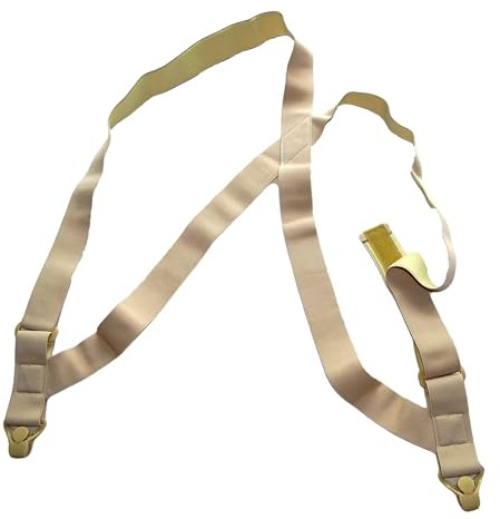 Holdup Tan 1 1/2 Hip-Clip Style Under-Ups Suspenders for Men with the Patented Composite plastic Gripper Clasps