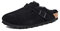 Birkenstock Unisex-Erwachsene Boston Mink Clogs, Schwarzes Wildleder, schwarzes Lammfell, 37.5 EU