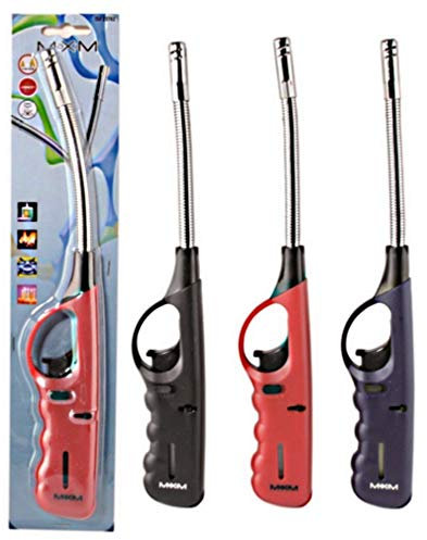 Equilibre et Aventure Lot de 3 Allume Gaz Grande Taille 28 cm avec Embout métal Flexible Rechargeables Hyper Pratique : cuisinière, Barbecue, Bougies,...