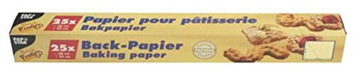 PAPSTAR 14201 - Rotolo di Carta da Forno, Rettangolare, 1 Pezzo, 25 Fogli, 38 x 42 cm, per casa, Cucina, ristorazione, Resistente al Calore Fino a 220°C, Ecologico, #14201
