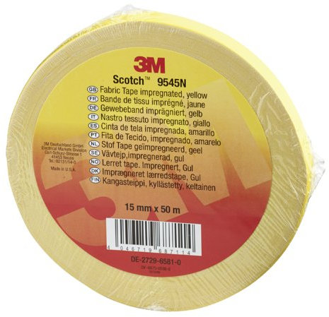 Scotch 9545N Y15 Gewebeband 15 mm x 50 m, 1 Rolle, gelb