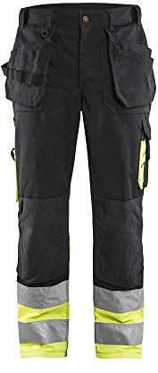 Blakläder 152918609933D100 storlek D100 Cl.1 High Vis-byxor - svart/gul D128 Svart gul