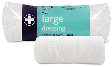 Reliance Medical Large HSE Dressing Bandage - Sterile, Individually Wrapped, Ideal for Refilling First Aid Kits and Ensuring Optimal Wound Care, 18 cm x 18 cmPack of 10
