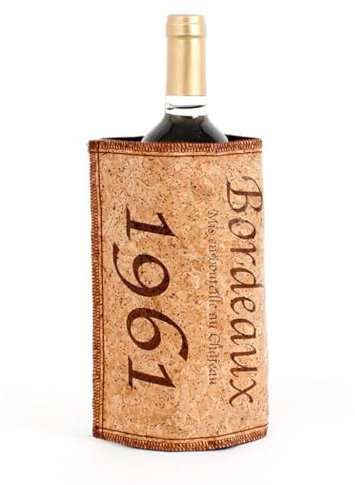 Balvi Enfriador vino Cork Color marrón con diseño corcho botella de vino Nylon 21x40x0,3 cm