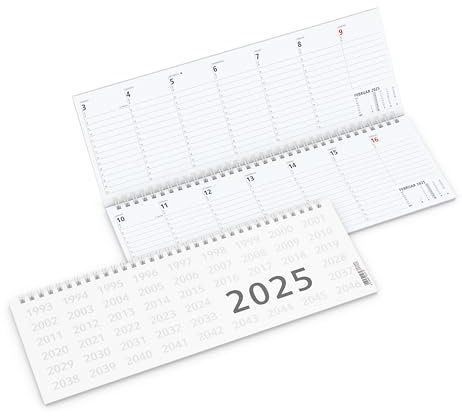 Geiger-Office- Tischquerkalender 2026 Signal, 1 Woche auf 1 Seite, 30,5 x 10,5 cm, 64 Seiten, Deckblatt und stabile Rückwand, Wire-O-Bindung, Business-Kalender