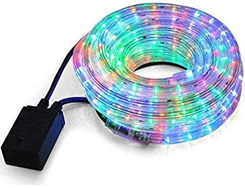 Tubo Luminoso 10 Metri (MT) 180 Luci LED Multicolor con Controller 8 Funzioni, per uso Interno ed Esterno, Decorazioni Luminose Natalizie