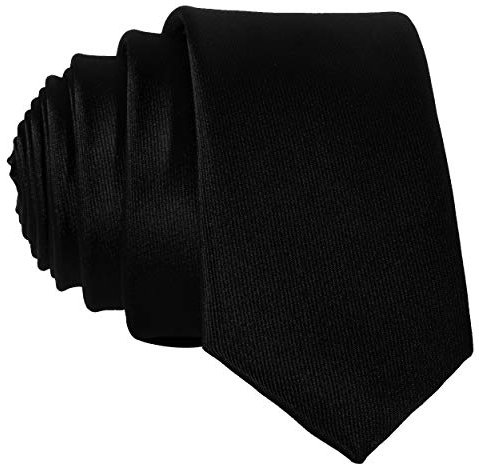 DonDon schmale schwarze Krawatte 5 cm glänzend