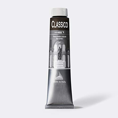 MAIMERI CLASSICO 200 ml, Extra feine Künstlerölfarbe, Farbton Umbra natur