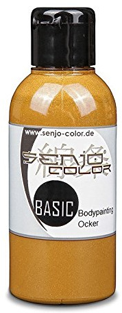 Senjo Color Body Painting Peinture 75ml | Liquide Peinture du Corps | Pour pinceaux et aérographe | Fabriqué en Allemagne (Ocre)