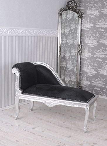 Rokoko Banc Récamière Noir Canapé Chaise Longue Baroque Palazzo en Exclusivité