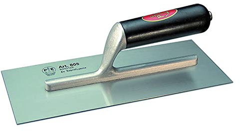 Frattone Liscio Mod. 'Americano' In Acciaio, Con Manico Saldato In Legno. Tipo 'Super Leggero'.