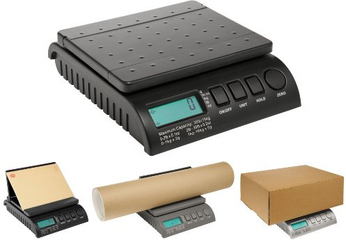 ABCON POSTSHIP Digital 40kg 88lb 22x18cm Platform Letter Postal Postage Parcel Shipping Weighing Scales with Auto Hold & Auto Off - 0-5kg/5g 5-40kg/10g Black - WORLDS MOST ADVANCED SCALE - NEW VERSION