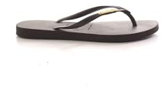 Havaianas Slim Logo Metallic Zehensandalen Damen Schwarz - 35/36 - Zehensandalen Shoes