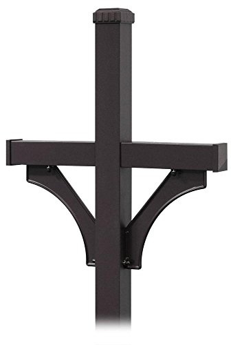 Salsbury Industries 4872BLK Deluxe 2 Sided in Ground Mounted Mailbox Post for Two Mailboxes, Black