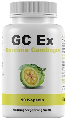 GC Ex, 1500 mg Garcinia Cambogia Extrakt, 90 Kapseln in Premiumqualität, hochdosiert, 100% natürlich 1er Pack (1x 77g)