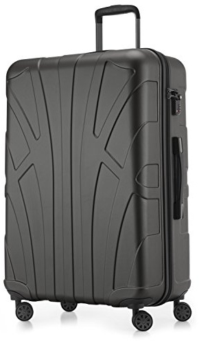 suitline - Großer Hartschalen-Koffer Koffer Trolley Rollkoffer XL Reisekoffer, TSA, 76 cm, ca. 96-110 Liter, 100% ABS matt, Graphite