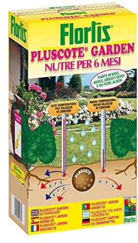 Flortis Pluscote Garden Concime Granulare 1000 g Nutre per 6 Mesi