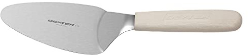 Dexter Russell S175PCP Sani-Safe 19763 Pie Knife, 5 Stainless Steel Offset Blade with Textured Polypropylene White Handle, Cake and Pie Server Spatula, Durable Metal Dessert Tool, NSF Certified