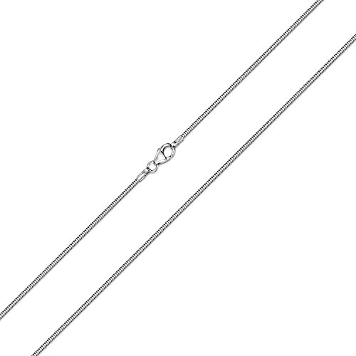 Materia Damen Schlangenkette Silber 925 Halskette 1,2mm rhodiniert K22-50 cm
