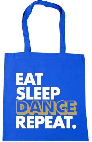 Hippowarehouse Eat Sleep Dance Repeat Tote Shopping Gym Beach Bag 42cm x38cm, 10 litres