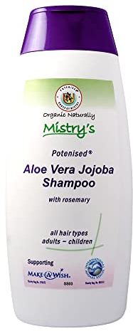 Mistry's Aloe Jojoba Shampoo with Rosemary 200ml - Natural Hair Care Shampoo, Gentle, Strengthening & Nourishing - Suitable for All Ages and Hair Types, Additive Free, Vegan,