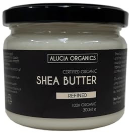 Alucia Organics Burro di Karitè (Shea Butter) Certificato Organico 300ml - Puro, Naturale, Raffinato, Impastato a Mano, Vegan, Senza Profumo, per Pelle, Corpo, Capelli