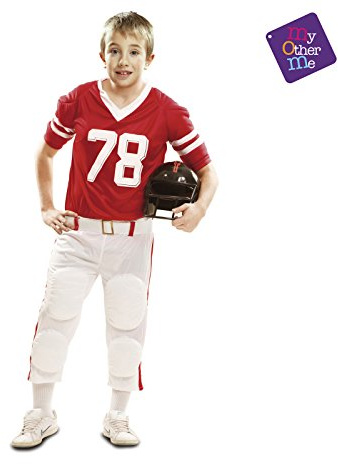 My Other Me – Costume da giocatore di rugby, con cappuccio, per bambino, colore: rosso (Viving Costumes) 3-4 años rosso