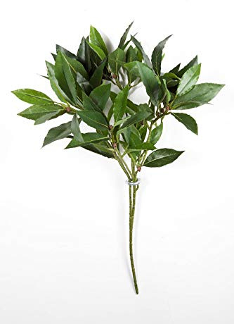 artplants.de Artificial cherry laurel spray KAMIRAN with 70 leaves, green, 18/45cm - Artificial branch/Plastic leaves