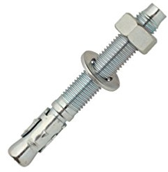 SCELL-IT, Boîte 10 Goujons d'ancrage acier zingué M12x240x80mm, Écrou et rondelle montés, Douille en 3 éléments, Acier haute résistance, Extrémité avec chanfrein protégeant le filetage lors de la pose